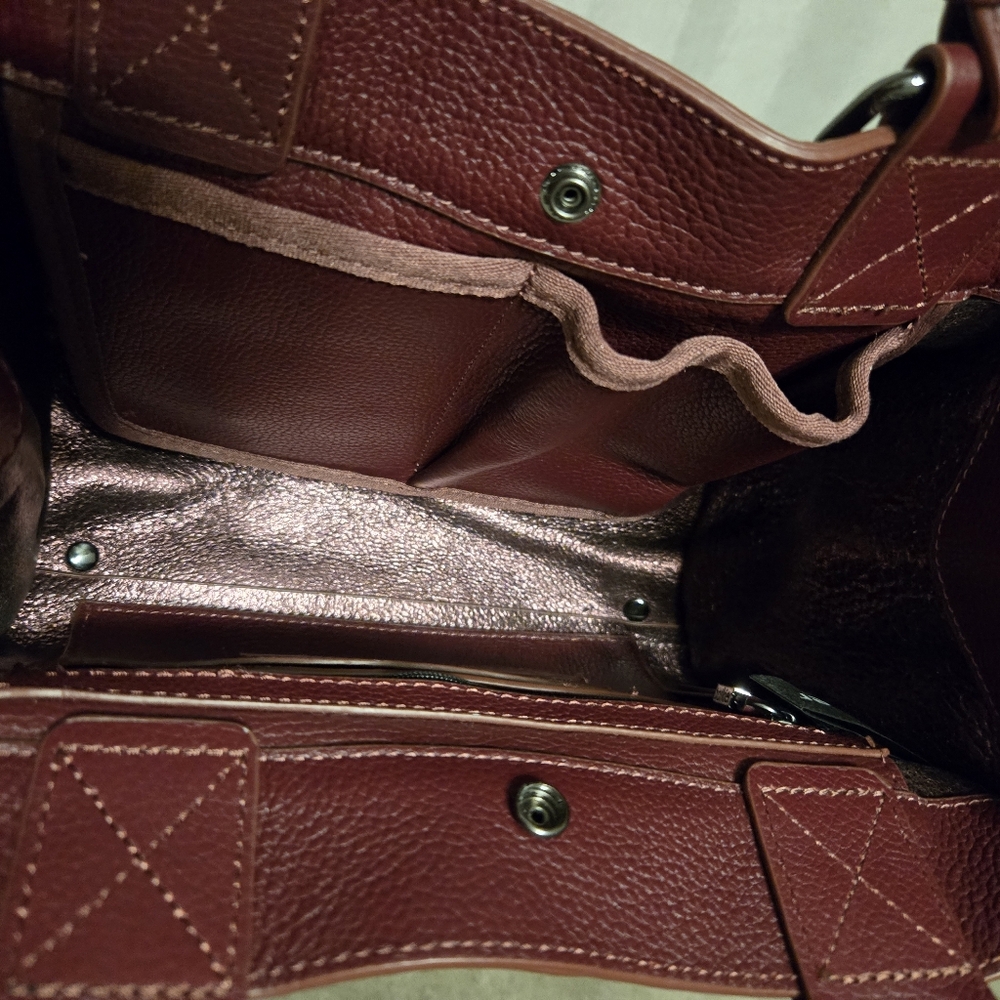 Botkier Bedford Bite Size Structured Leather Handbag Burgundy - Picture 13 of 16